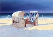 Beach Chairs I 390g/m²,Künstlerleinwand, matt mit Firnis, naturweiß